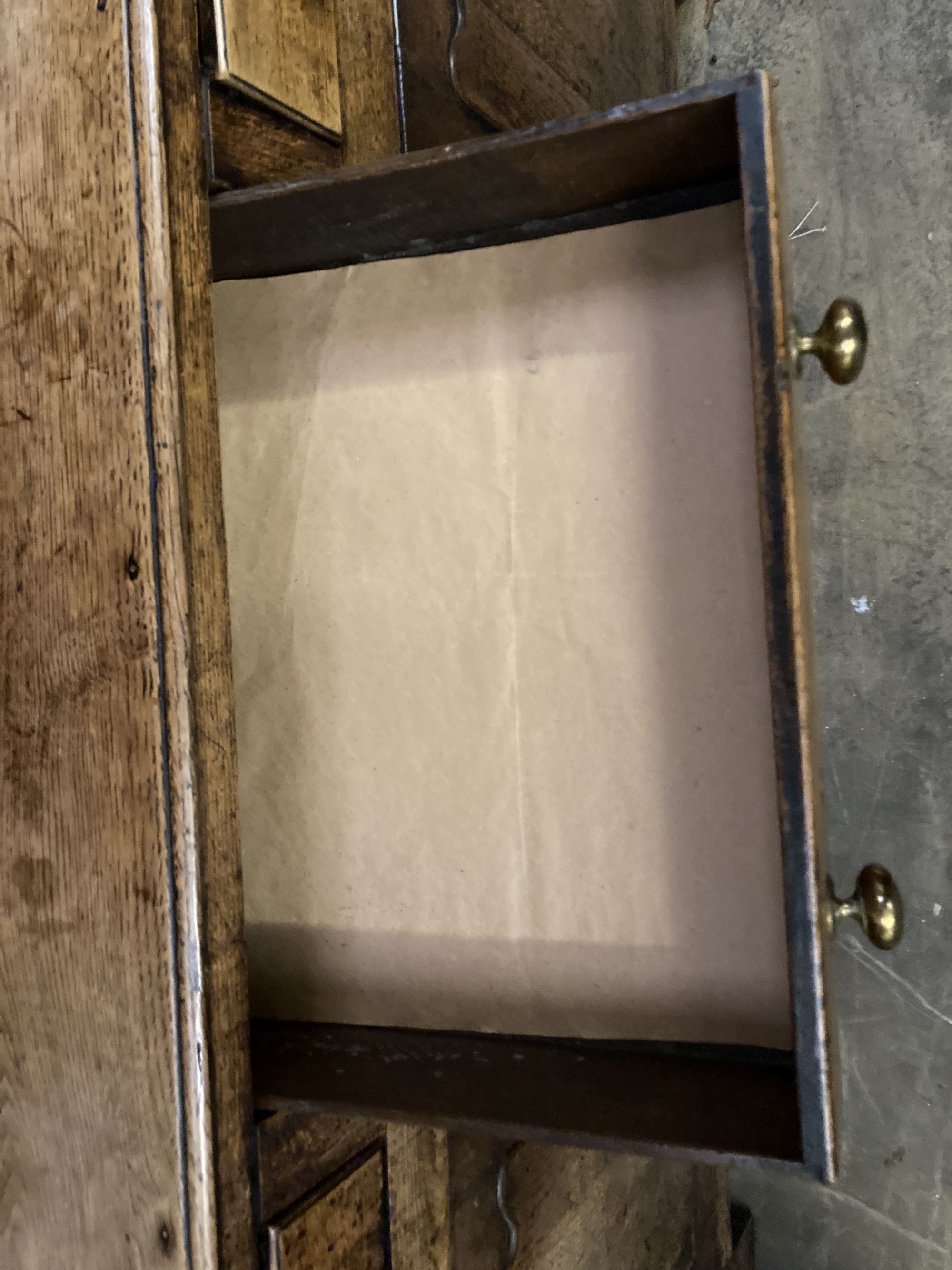 A George III oak dresser, width 170cm, depth 52cm, height 208cm